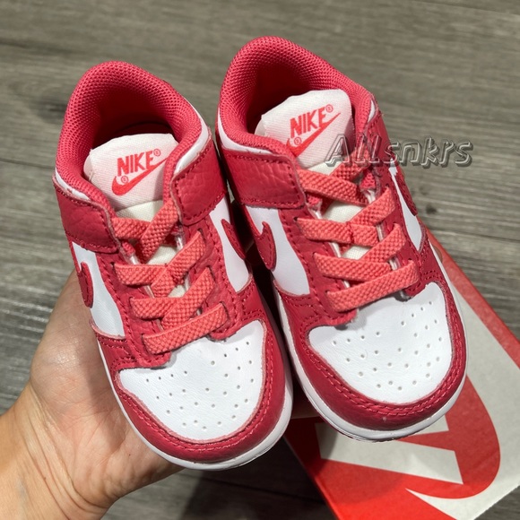 Nike Dunk Low Rose Pink/White Classic TD 5C - Picture 8 of 9